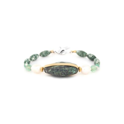 MARA  bracelet ajustable perle turquoise africaine