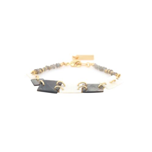 CAPABLANCA  bracelet ajustable 7 carrés de nacre