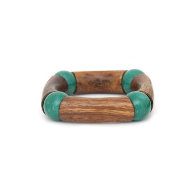 SOROBAN Stretch-Armband aus Roblès und grünen Perlen