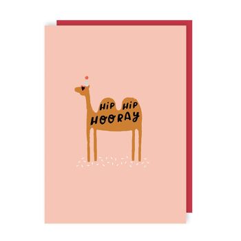 Hip Hip Hourra Camel Lot de 6 cartes d'anniversaire
