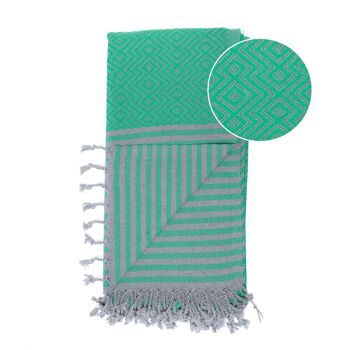 Serviette de plage / Serviette de spa et de sauna / Serviette de hammam turque Vert Sahara 1