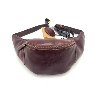 Sac banane en cuir tamponné, pour homme, art. TA4803