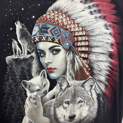 #3 T-Shirt mit „Wolf und Schamane“-Aufdruck
