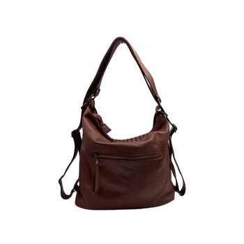 SAC A DOS CUIR WASHED  NOEMIE 3