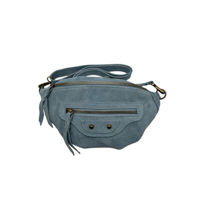 MARSUPIO IN PELLE SCAMOSCIATA DENIM BLU GIADA