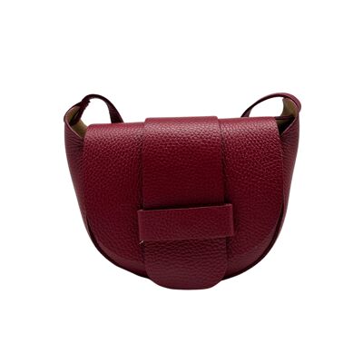 BOLSO BANDOLERA MARGOT DE PIEL GRANULADA ROJO VINO