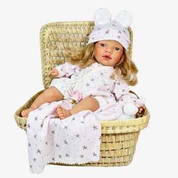 CHAPEAU DE PYJAMA ROSE AVEC OREILLES NINES DOLL 4