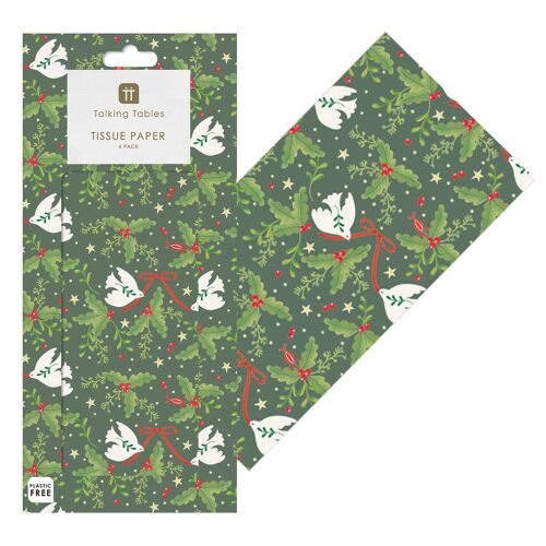 Folklore Green Christmas Tissue Paper - 4 Sheets