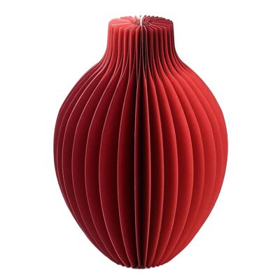Vase en papier Pop couleur nid d'abeille rouge