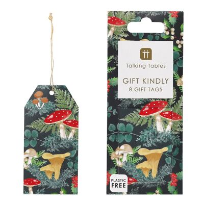 Etichette regalo natalizie verde foresta – confezione da 8