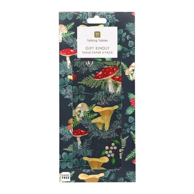 Carta velina natalizia verde foresta - 4 fogli