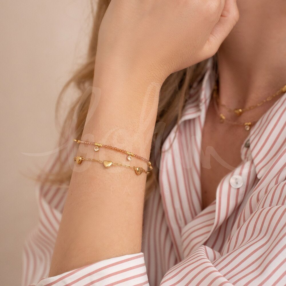 Bracciale Victoire - pasta di vetro e cristalli rotondi