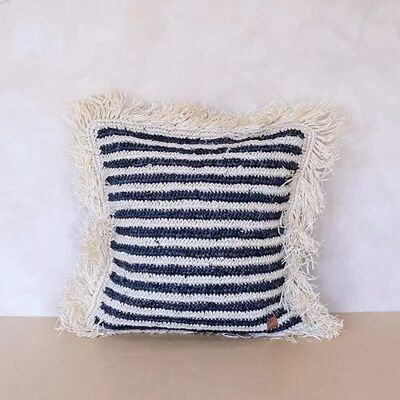 Oreo Cushion Cover__Natural/Black / Raffia