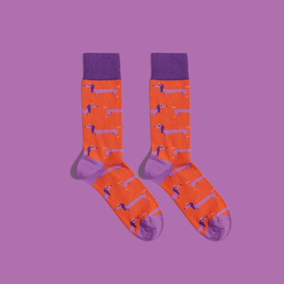Calcetines Happy Daschund | calcetines para perros | calcetines para amantes de los perros | calcetines con forma de salchicha para perros