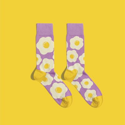 Chaussettes Sunny Eggs | chaussettes œufs | chaussettes drôles | chaussettes joyeuses