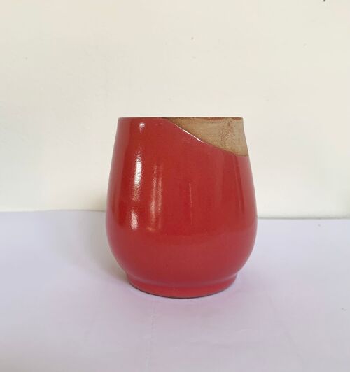 Vase rose rouge poterie taille XS