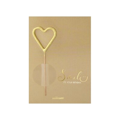 Sorridi, è il tuo compleanno - Carta artigianale - Mini Wondercard