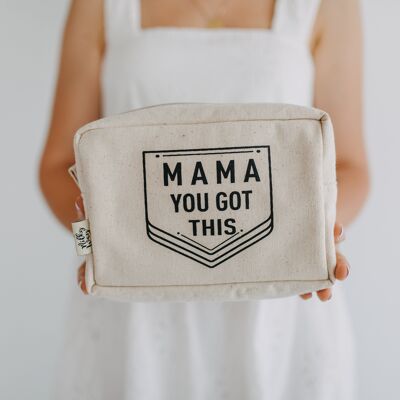 Mama You Got This Organizer – Trousse de maquillage de voyage polyvalente (sac d'hôpital – cadeau de fête prénatale)