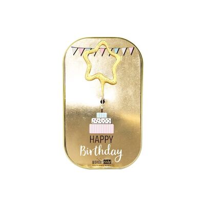 Feliz cumpleaños - Oro - Brillo dorado - Wondercake