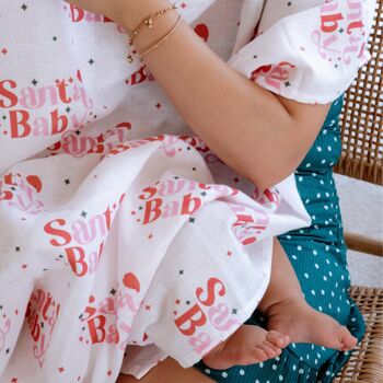 Couverture d'emmaillotage en mousseline pour bébé - Santa Baby 4