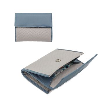 Portefeuille pour femme en cuir véritable, porte-cartes. Plusieurs compartiments 1