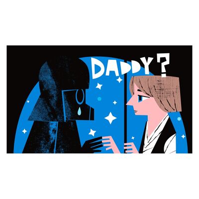 Illustration "Daddy" von Mikel Casal. A4 Reproduktion signiert