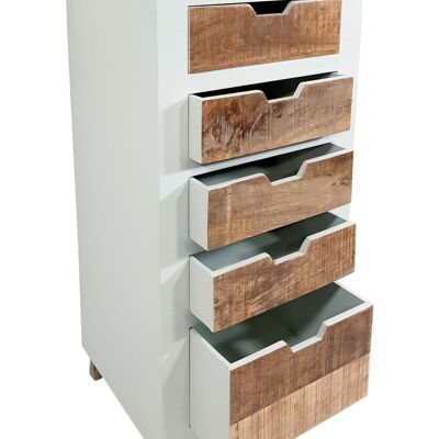 Cómoda con cajones An.40 Al 92 cm Aparador torre con cajones Madera de mango blanco California