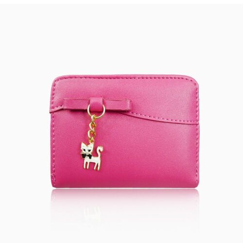 Small Leatherette Purse with Cat Charm