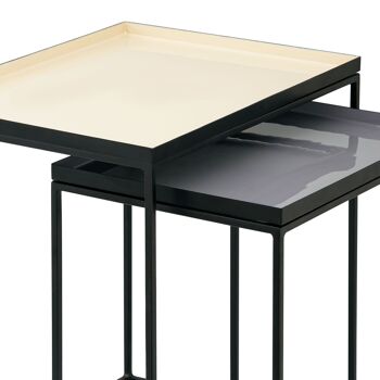 Table d'appoint lot de 2 tables gigognes 45 H 45 cm lampe de table décorative table table basse table Copenhague émail 18