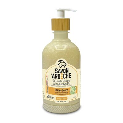 Gel Douche Artisanal Bio au Lait de Chèvre Cru – 500ML - Orange Douce