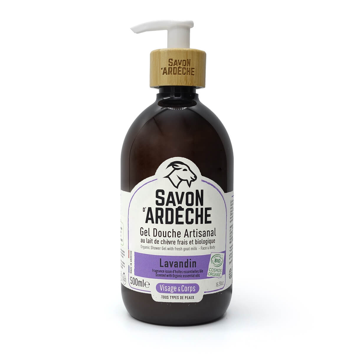 Organic Handmade Shower Gel with Fresh Goat's Milk – 500ML - Lavender