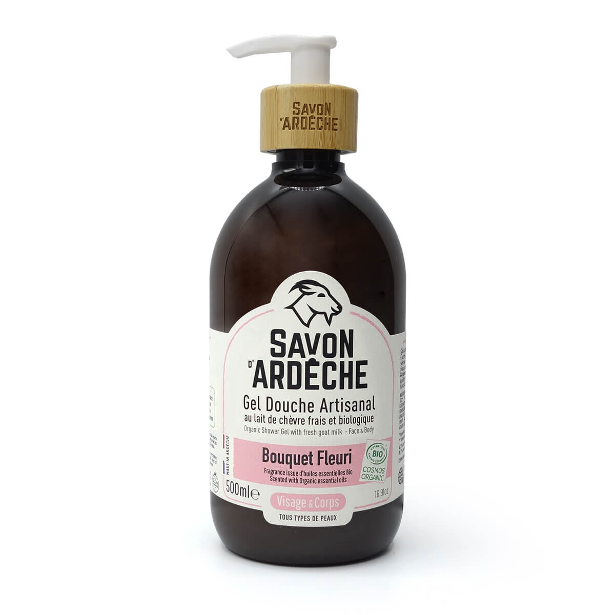 Organic Handmade Shower Gel with Fresh Goat's Milk – 500ML - Floral Bouquet