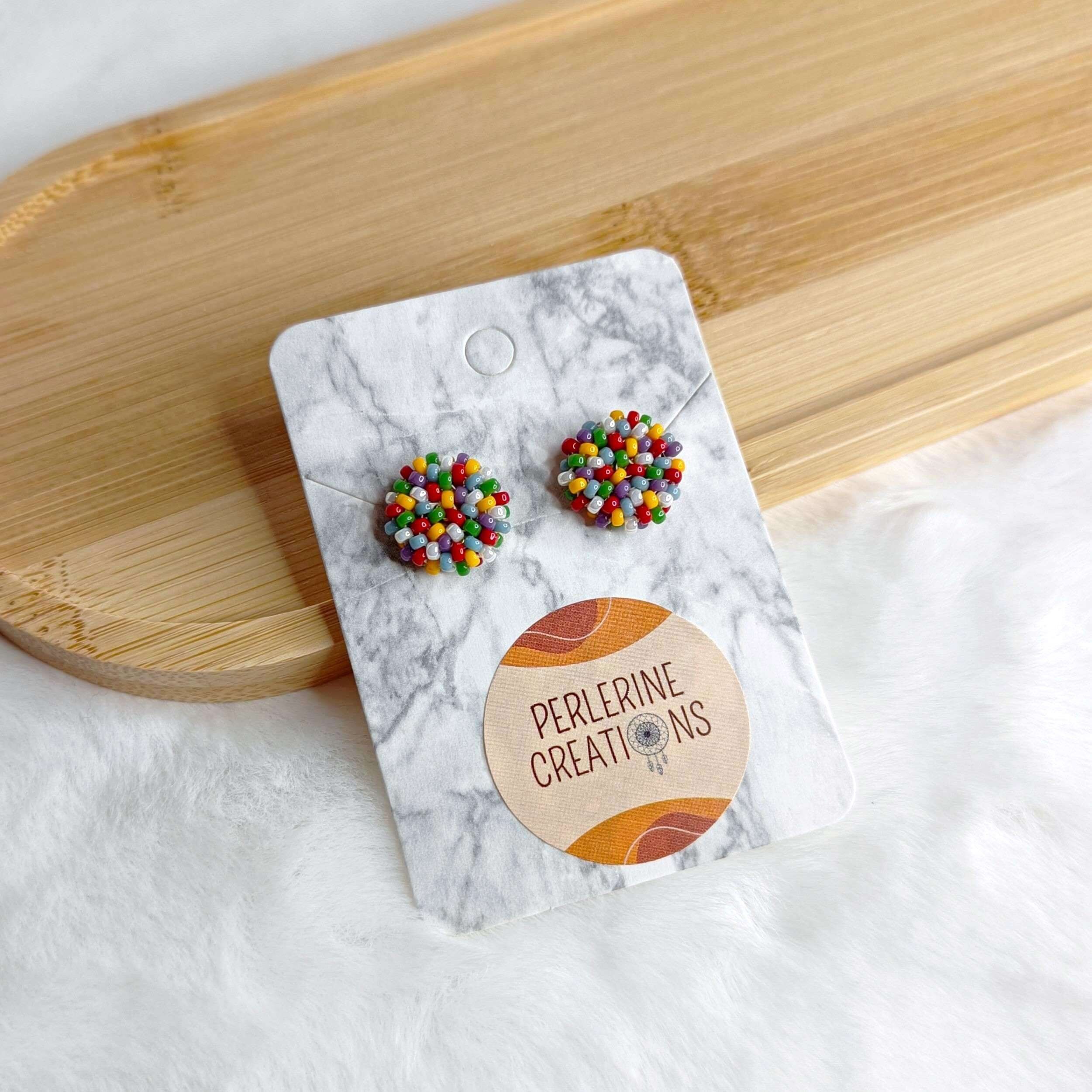 PERLETTE earrings with multicolored seed beads