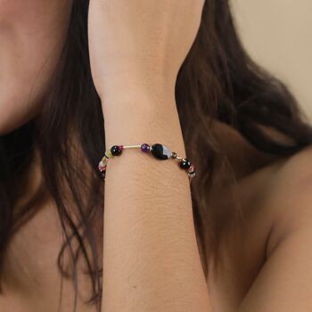 LES COMPLICES-LYNA  bracelet ajustable onyx 2