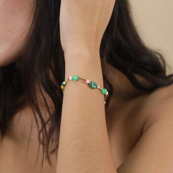 LES COMPLICES-LYNA  bracelet ajustable vert 2