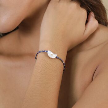 LES COMPLICES-MOON  bracelet perle lune - bleu 2
