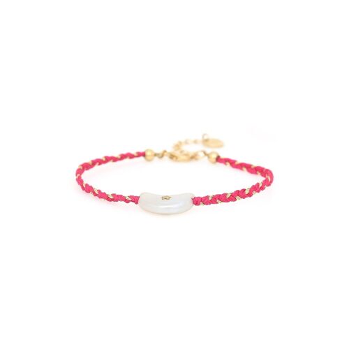 LES COMPLICES-MOON  bracelet perle lune - fuschia