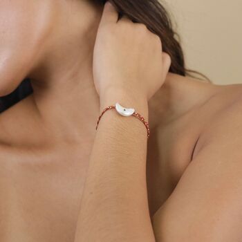 LES COMPLICES-MOON  bracelet perle lune - brique 2
