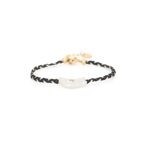 LES COMPLICES-MOON  bracelet perle lune - noir