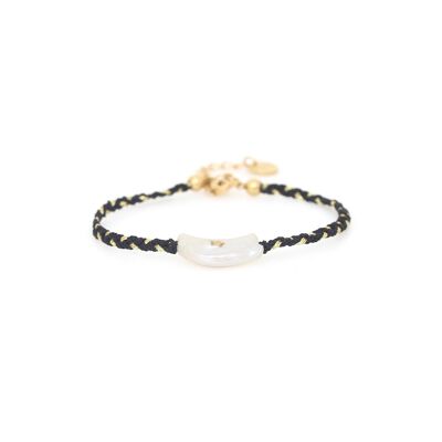 LES COMPLICES-MOON Pulsera luna perla - negro