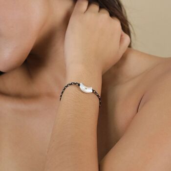 LES COMPLICES-MOON  bracelet perle lune - noir 2