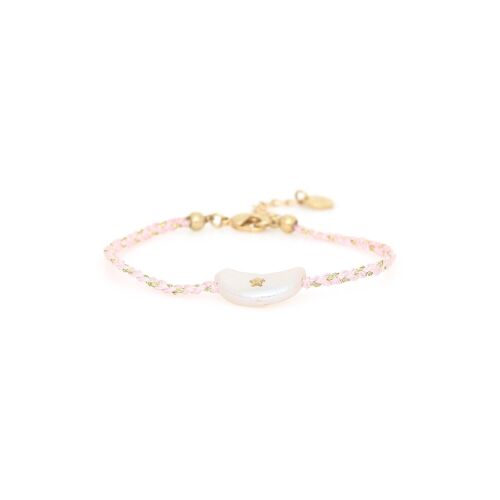 LES COMPLICES-MOON  bracelet perle lune - rose poudré