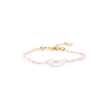 LES COMPLICES-MOON  bracelet perle lune - rose poudré 1