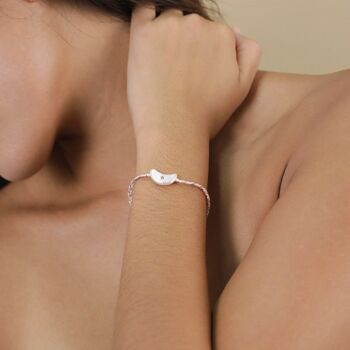 LES COMPLICES-MOON  bracelet perle lune - rose poudré 2