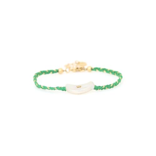 LES COMPLICES-MOON  bracelet perle lune - vert