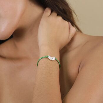 LES COMPLICES-MOON  bracelet perle lune - vert 2