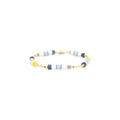 Bracciale elasticizzato LES COMPLICES-PAOLA, tubo blu navy e lavanda