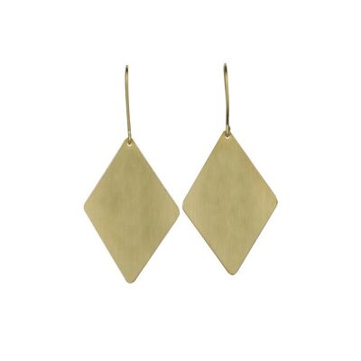 Geometric Brass Diamond Earrings