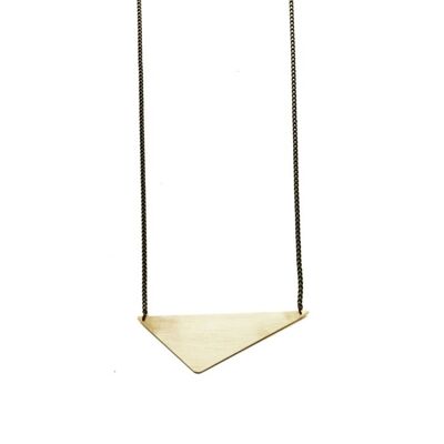 Geometric Brass Offset Triangle Necklace