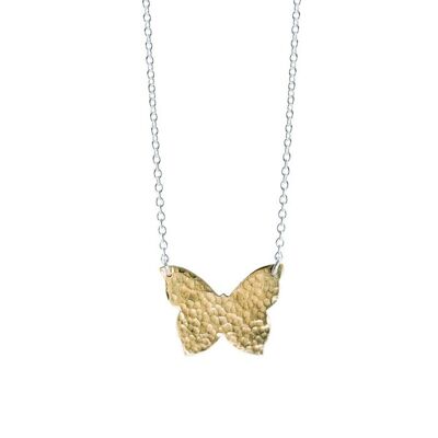 Hammered Brass Butterfly Necklace